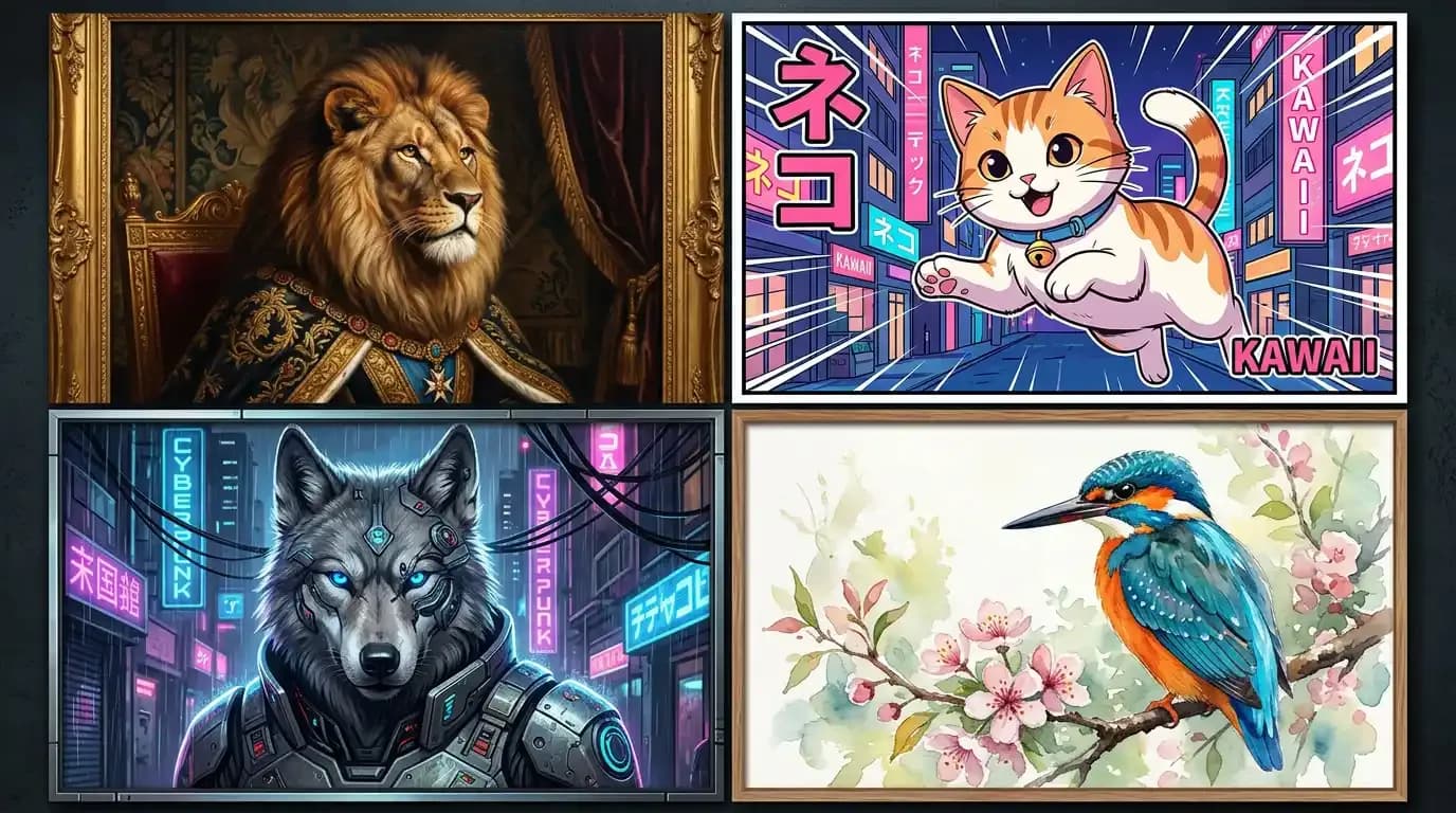 Tierportrait Kunststile im Vergleich – von Renaissance bis Manga