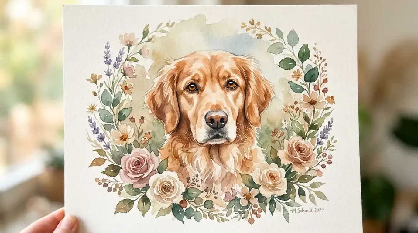 Memorial Portrait für verstorbenes Haustier – würdige Erinnerung mit KI